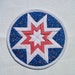 Quilted Hot Pad, Eight Pointed Star, royal blue, mauve
