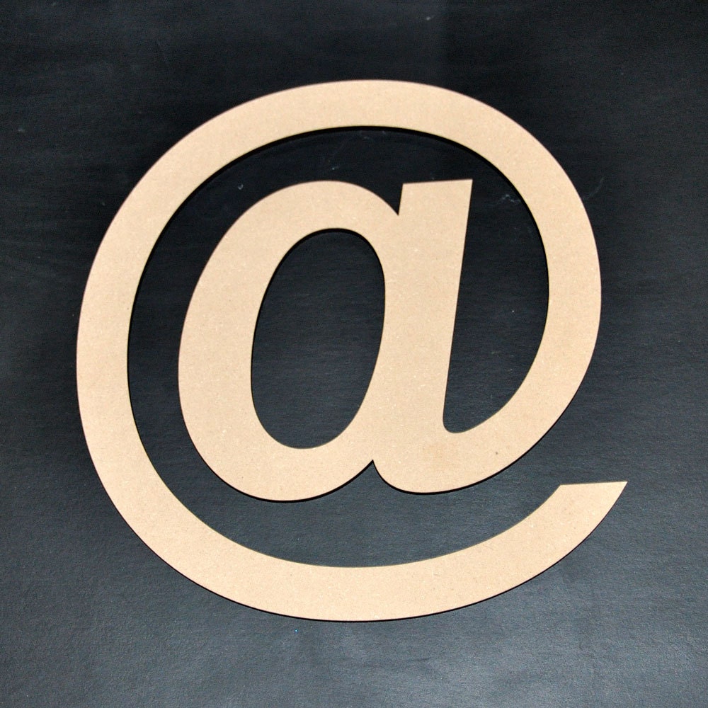 At Symbol Wooden Cut Out AT Sign by sayhelloshop on Etsy