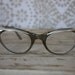 Vintage 1950's Plastic and Aluminum Silver Cat Eye Eyeglasses with Rhinestone Accents