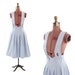Vintage 1980's Baby Blue Pastel Cotton Jumper Strappy Romper Dress S