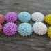 Lucite Mum Cabochons, Multicolored, 15mm, 10 pcs