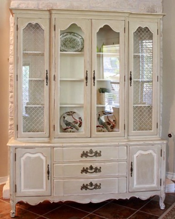 Vintage French Country China Cabinet RESERVED for Tamara