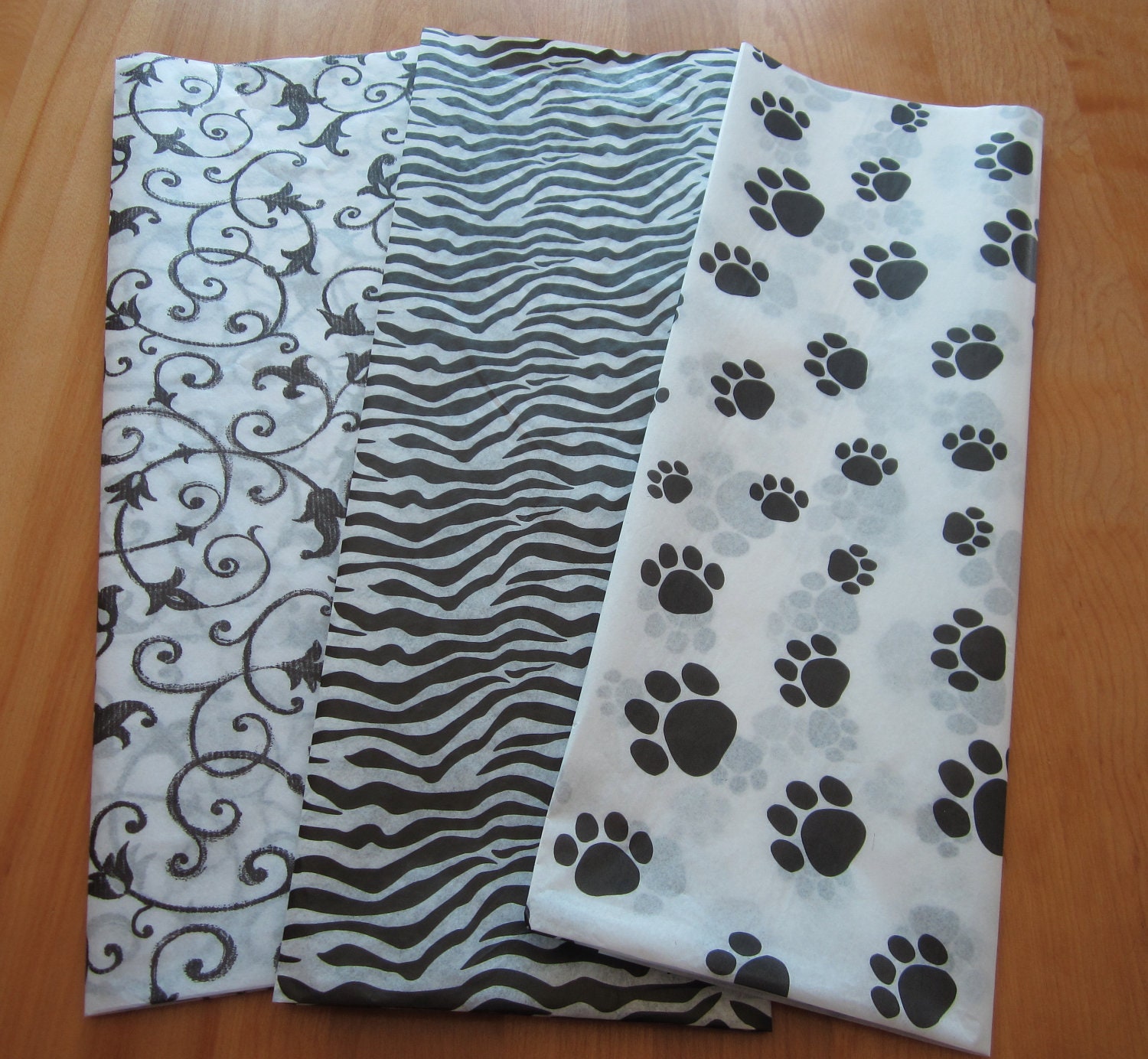 Black and White Print Tissue Paper by EverydayaHoliday on Etsy