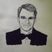 Illustrated Steve Martin Screen Print Portrait Canvas Tote Bag