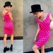 Hot Pink Polka Dot Mod New Wave Bodycon Tight 80's Party Mini Dress