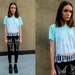 Tie Dye Pastel Green Beaded Fringe Crop Top T Shirt