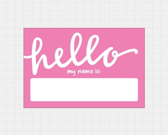 RESERVED Fancy Name Tags with Modern Calligraphy . Hello My