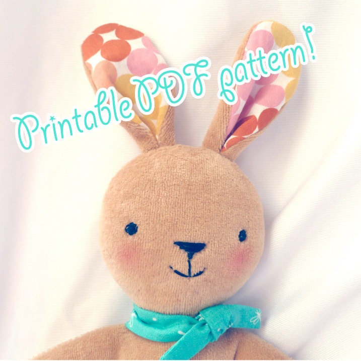 bunny rabbit pattern printable PDF A4 or letter