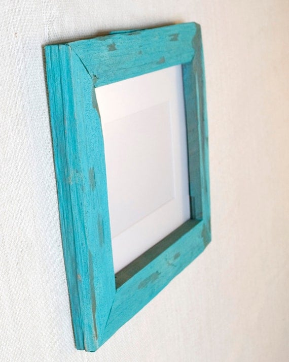 8x10 Vineyard Wood Picture Frame Aqua Turquoise Tiffany