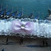 Double Lavender Bow on White Satin and Organza Garter