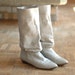vintage grey leather boots / size 8