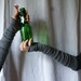 Creased Arm Warmers Upcycled Clothing Funky Grey Long Arm Warmers Wrapped Wrists Cuffs Eco Tattered Style Woman's Clothing (9)