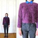 Vtg 90s Cropped Fuzzy Knit Sweater / Eggplant Crop Top / Club Kid Sweater