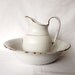 White enamel pitcher and bowl, jug and bowl