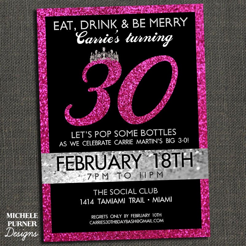 30Th Birthday Party Invitations For Her 3