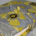 Gorgeous Yellow,Black & Gray Print Cotton Design Bible Cover (with Double Button Closure/ Ribbon Marker) Front Zipper Pouch