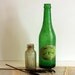 Vintage Halloween Decor - Spooky Green Apothecary Bottle of Bat Wings