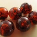 8 Vintage 18mm Amber Tortoise Lucite Beads Bd374