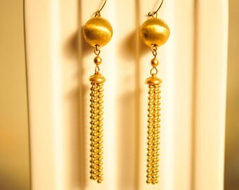 Handmade Vintage Ball Chain Earrings