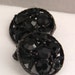 Black Rhinestone Clip Earrings - Mid Century Style, Classic Basic Black