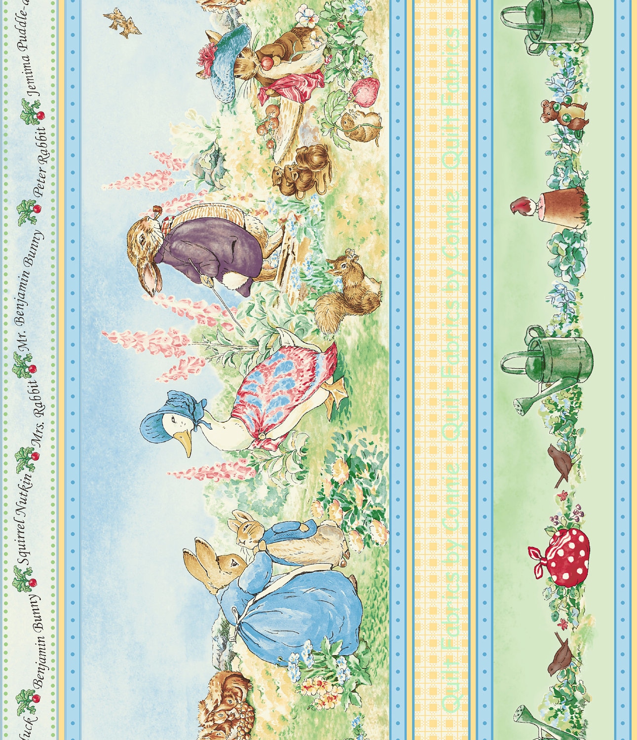 Beatrix Potter Garden Tales Border Fabric By Quilting Fabrics