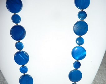 Vintage Blue Glass Necklace