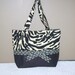 Reserved for KRISTINA Zebra print handmade tote bag
