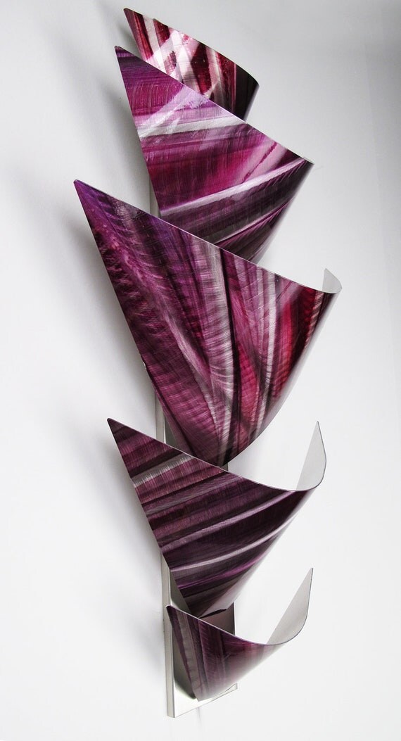 Metal Wall Sculpture Pink Metal Wall Art Accent Lamp LED