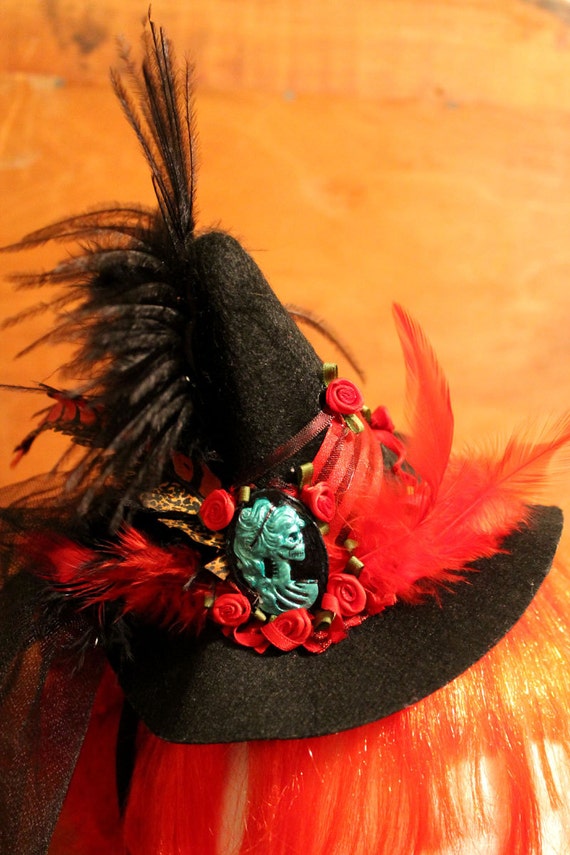 tiny witch hat rinestones on headband netting tiny witch hat rinestones on headband netting