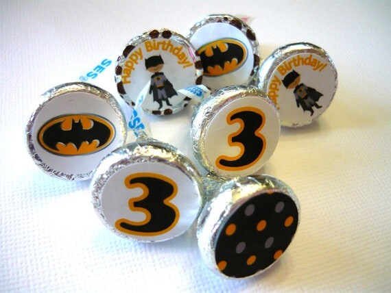 Hershey Kiss Stickers super hero characters, batman, super man, spiderman, thor, hulk, captain america, candy wrappers, 216 hershey stickers Il_570xn
