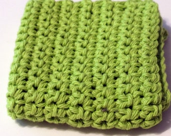 Crochet Dish Cloth Hot Pad Lime Green Apple