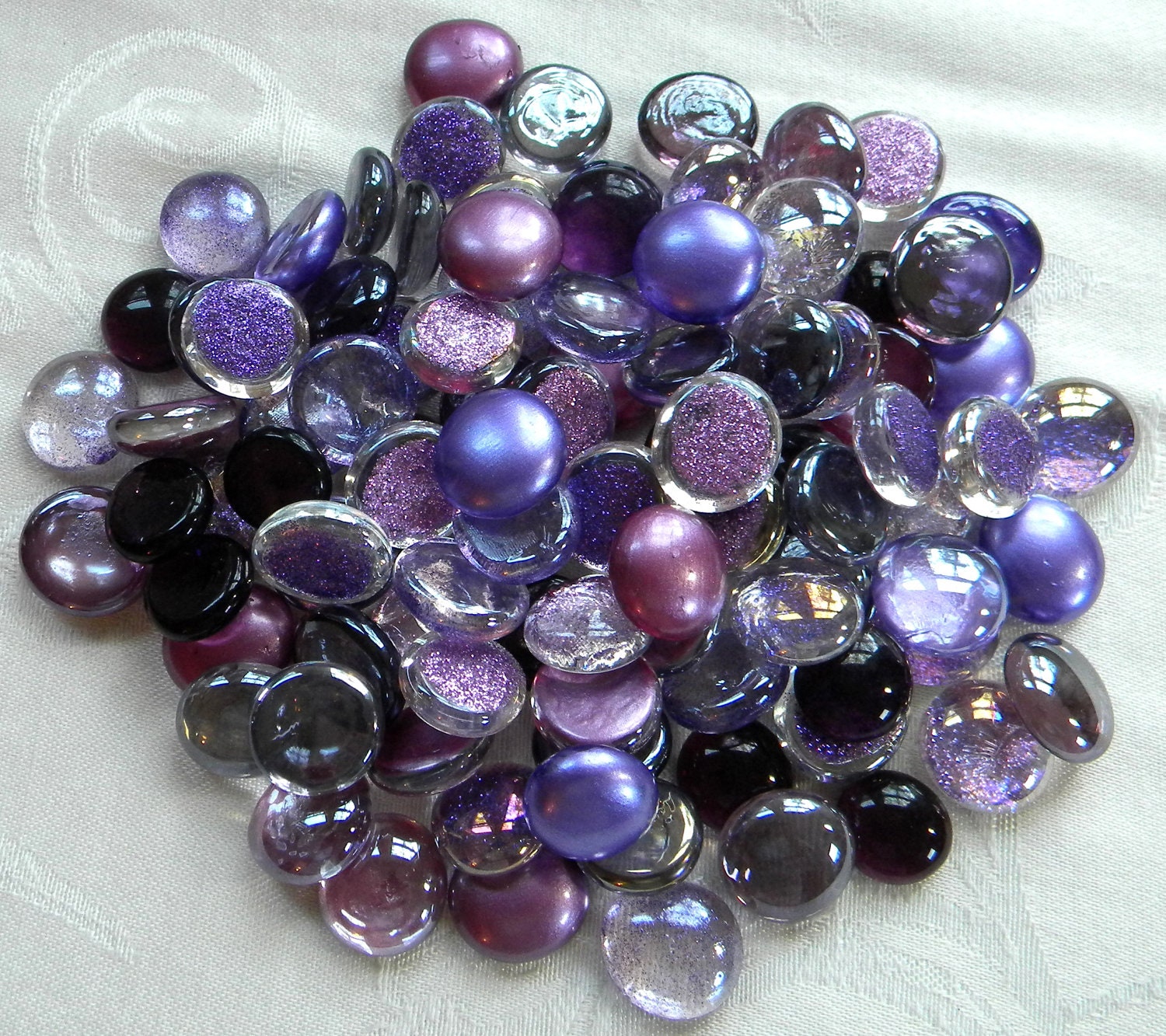 100 Glass Gems PURPLE DAZZLE Custom Mix Mosaic