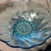 Vintage Hazel Atlas Blue Glass Bowl Capri Swirl Pattern 9 Inch Diameter Good Condition 8 USD