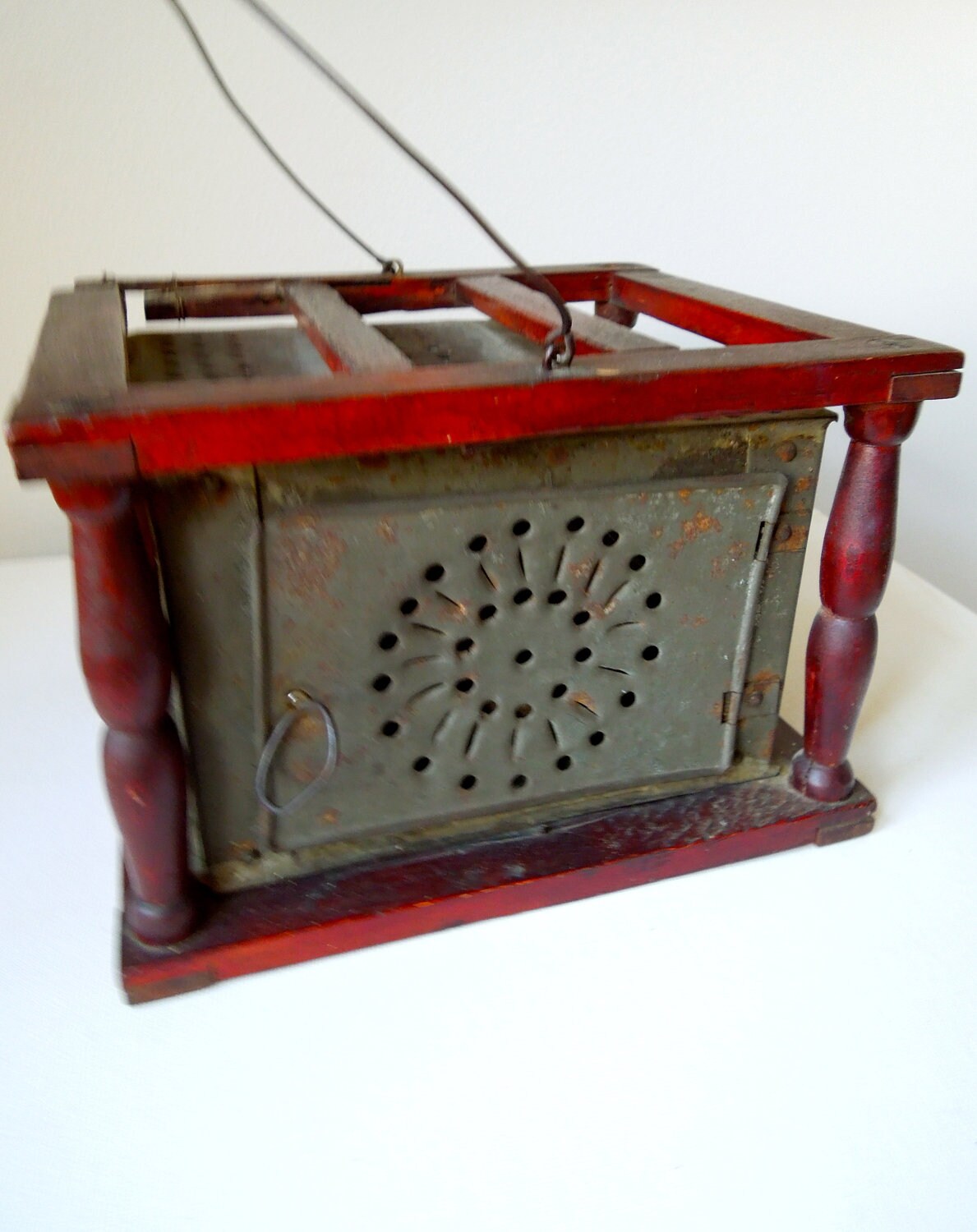 Antique Pierced Tin Foot Warmer