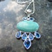 turquoise and blue topaz pendant ss
