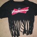 Beer Party Animal BUDWEISER fringed Hipster Top