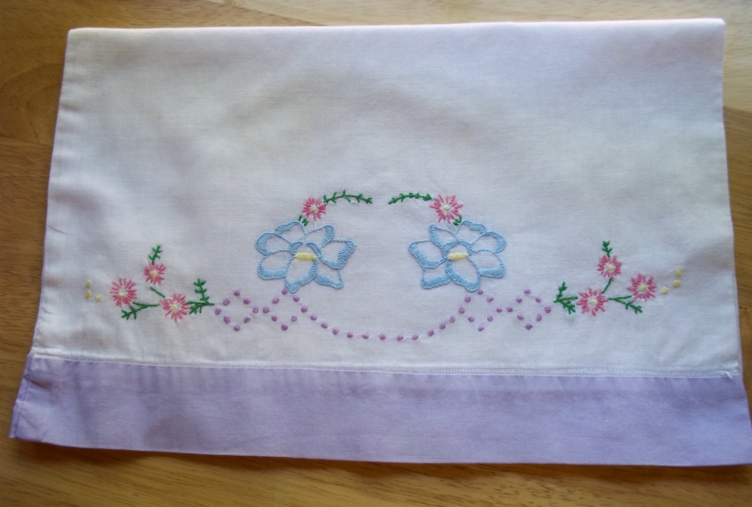 Vintage Embroidered Baby Pillow Case