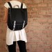 Waxed Canvas Backpack Messenger in Black- 2 in 1 Vegan Rucksack Back to School/ Limited Edition