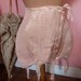 Antique French stays corset garter w bones peach satin w tulips 1920s lingerie, boned Victorian corset, pin up, steampunk