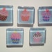 50% Off - 5 Piece Glass Magnet Set - Glass Frige Magnet - Cupcake Heart 7/8 Glass Square Magnet - Magnet Set Glass