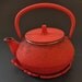 Vintage Red Cast Iron One Cup Tea Kettle