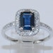 14K White Gold Diamond & Emerald-Cut Sapphire Halo Engagement Style Ring