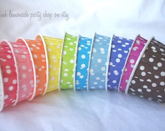 15RainBoW PacK or Customers Colors of Choice---15ct--polka dot pattern --nut,baking,candy cups--parties--weddings--fruit--cupcakes--snacks