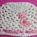 Pink flamingo baby girl crochet hat