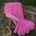 Crochet Afghan Throw Blanket Ripple Rosey Pink