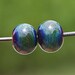 A Very Striking PAIR Handmade Lampworked Glass Beads OOAK
