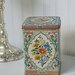 English Floral Tin with Hinged Lid