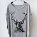 Deer - Women Tank Top Oversize Shirt Batwing in Grey