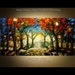 ORIGINAL Oil Painting Park Lights Palette Knife Impasto Abstract Modern Fine Art from P. Nizamas 40" XL