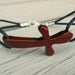Wood Cross Bracelet - African Paduak - Plus Size - Unisex